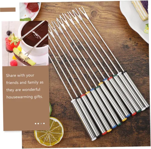 Vista 8 de 12 piezas de chocolate Fondue tenedor de fuente de chocolate pinchos palillo pequeñas herramientas exquisitos suministros para hornear brochetas