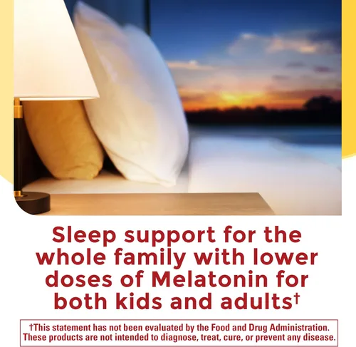 Vista 2 de Nature Made Paquete combinado de gomitas de melatonina para adultos y niños para un sueño reparador, paquete familiar, ayuda para dormir