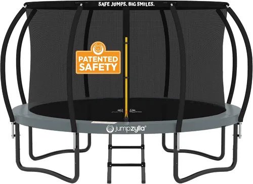 Vista 20 de Jumpzylla - Cama elástica recreativa para niños, con red de seguridad, escalera y revestimiento antioxidante, de 8, 10, 12, 14, 15 y 16 pies