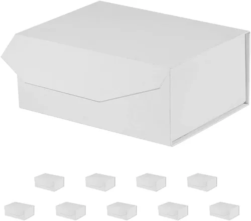 Vista 25 de Caja de regalo negra con tapa de 12 x 8 x 2.5 pulgadas, caja de regalo magnética para envolver, caja de regalo a granel para regalo, grano de malla