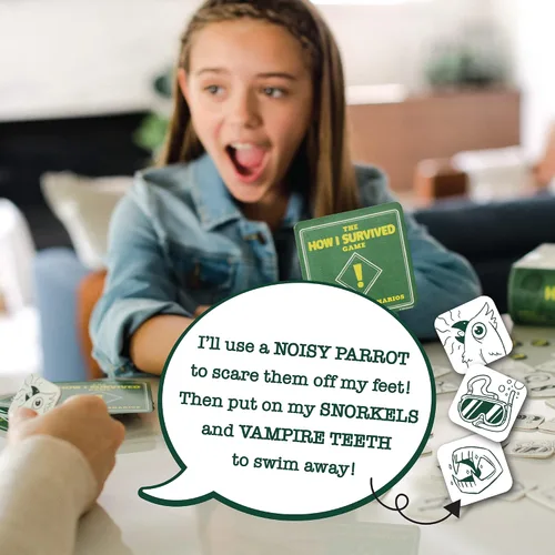 Vista 6 de MindWare El Juego de Cartas Cómo Sobreviví Hilarante para Niños y Adultos Ríe hasta que Llore, Regalo Súper Divertido de Humor Infantil para Niños