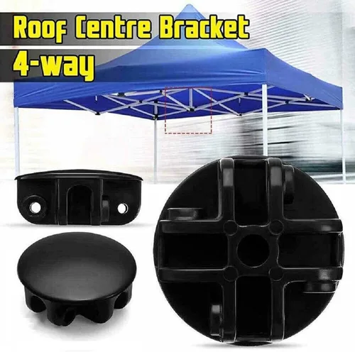 Vista 7 de Recambios de la tienda del gazebo emergente 4-Way Roof Center Connector Bracket Replacement Black