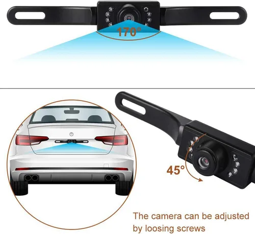 Vista 3 de Cámara de marcha atrás HD cámara de visión trasera Cámara de marcha atrás Universal Pickup SUV 170 ° Ángulo perfecto visión nocturna ip86