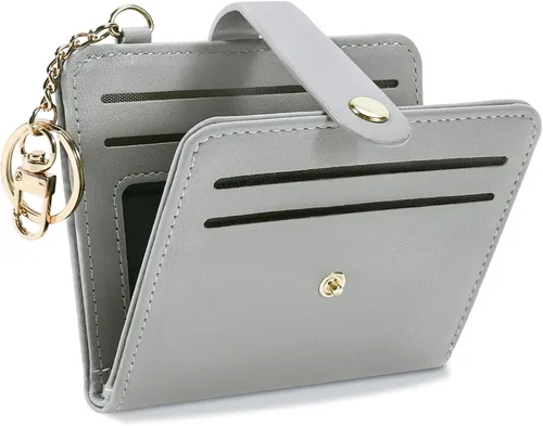 Vista 18 de Airkit Billeteras pequeñas para mujer, con bloqueo RFID, de cuero, con ventana de identificación, carteras para tarjetas para mujer, con monedero