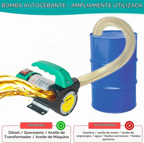Vista 5 de AIGMISON Bomba de transferencia de diésel 12V 260W con manguera de apagado automático, kit de bomba extractora de transferencia de combustible