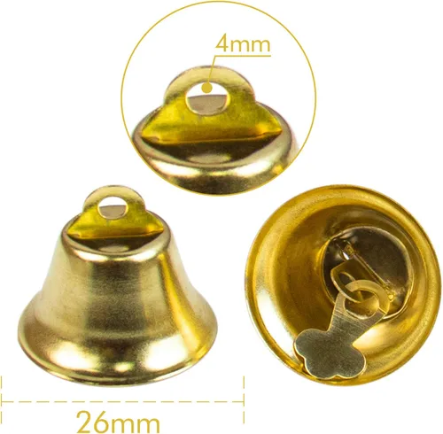 Vista 7 de AUEAR, Mini cascabeles dorados de la libertad para hacer manualidades, campanillas de viento y decoración de recuerdos