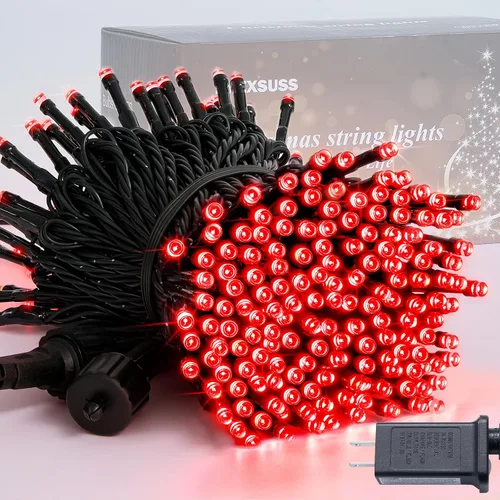 Vista 12 de JMEXSUSS Guirnalda de 250 luces LED que cambian de color, 11 modos, luces cálidas y multicolor para árbol de Navidad con luces de Navidad remotas al