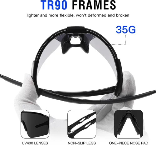 Vista 3 de DUCO Non Polarized Sports Sunglasses UV400 Running Shades DC0032 Impact-resistant Cycling Goggles Non-Slip Baseball Glasses Included Carry Case