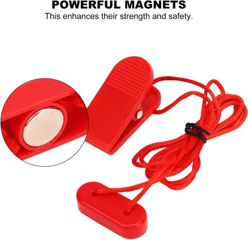 Vista 2 de Llave de seguridad magnética para cinta de correr, interruptor seguro magnético, bloqueo de seguridad de repuesto universal para cintas de correr