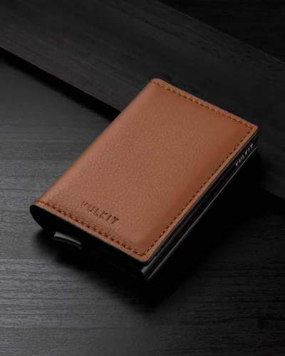 Vista 53 de VULKIT Tarjetero RFID Bloqueo de Cuero Automático Pop Up Cartera Aluminio Slim Pocket Tarjeta de Visita
