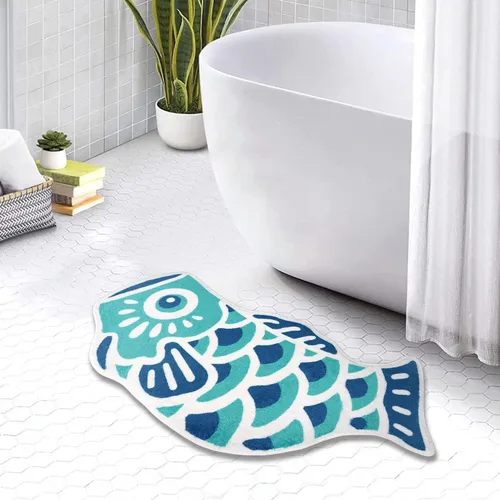 Vista 8 de Alfombra de baño de ojo malvado, suave, absorbente, antideslizante, alfombra de baño para niños, alfombra de microfibra copetuda para ducha, tapete