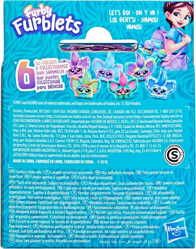 Vista 4 de Furby Furblets Hip-Bop Mini Friend, más de 45 sonidos, música hip hop y frases furbish, juguetes de peluche electrónicos, rosa y morado, regalos