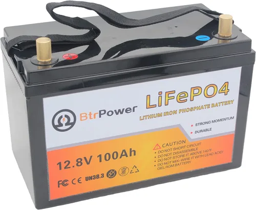 Vista 13 de Batería de litio de 12 V, batería LiFePO4 de ciclo profundo 5000+ con BMS integrado de 100 A para almacenamiento en el hogar, motor de arrastre, RV