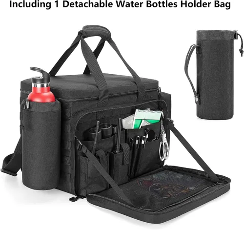 Vista 4 de Bolsa de patrulla Trunab para aplicación de la ley, bolsa de servicio policial, organizador de asiento delantero de automóvil compatible con laptop