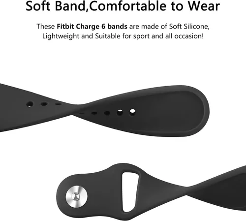 Vista 4 de Meliya Correa compatible con Fitbit Charge 6 Bands/Fitbit Charge 5 Bandas Mujeres Hombres, Silicona Suave Ajustable Impermeable Deportiva Correa