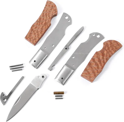 Vista 9 de EZSMITH Kit de fabricación de cuchillos – Bobcat Lockback – Serie de cuchillos plegables de bricolaje – (kit de piezas)
