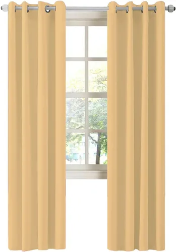 Vista 104 de LA PALMA Cortinas opacas con aislamiento térmico y ojales, para sala de estar, dormitorio, paquete de 2 paneles