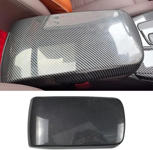 Vista 9 de para BMW X1 X2 F39 F48 2016-2023 Cubierta de reposabrazos central de fibra de carbono para interior del automóvil, caja de consola, caja