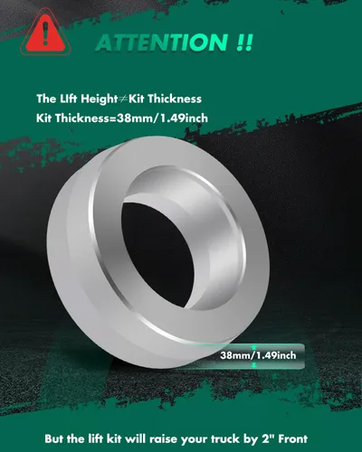 Vista 2 de SCITOO Kit de elevación de nivelación delantera de 2 pulgadas para Dodge 1994-2018 Espaciador de puntal de elevación compatible para Dodge para Ram