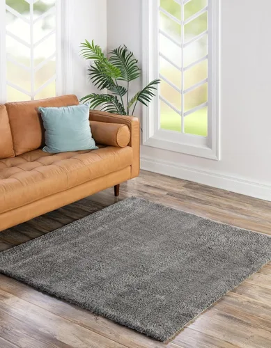 Vista 100 de Unique Loom Colección Solo - Alfombra de área Calabasas (2 pies 2 pulgadas x 3 pies 1 pulgada, rectangular, gris)