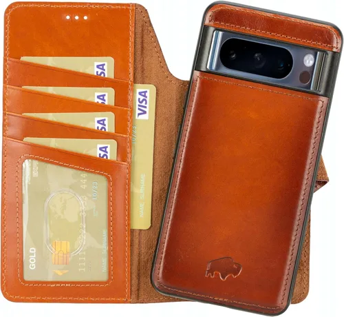 Vista 10 de BLACKBROOK Juego de funda y cartera magnética desmontable 2 en 1 para iPhone 13 Pro Max, cartera desmontable de cuero de grano completo Carter