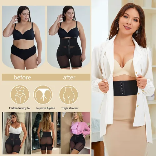Vista 7 de JOSERGO Faja moldeadora de cuerpo para mujer, con control de abdomen, pantalones cortos para levantamiento de glúteos, fajas colombianas, entrenador
