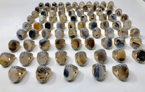 Vista 2 de KAR Rare Find 925K Anillo de plata esterlina Yemeni Agate Aqeeq para hombre P5C