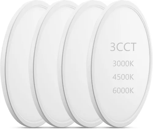 Vista 11 de Lámparas de techo de montaje empotrado de 3200 lm, color negro, 12 pulgadas, luces LED de techo regulables para dormitorio, CCT ajustable 3000K