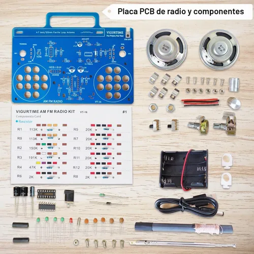 Vista 2 de Kit de radio AM/FM Proyecto de soldadura Kit de bricolaje para practicar enseñanza electrónica Estéreo Gran proyecto STEM y regalo Versión