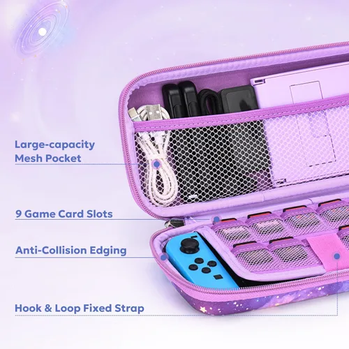 Vista 3 de innoAura Funda para interruptor NS, paquetes de accesorios de interruptor 14 en 1 con funda de transporte para interruptor, funda protectora