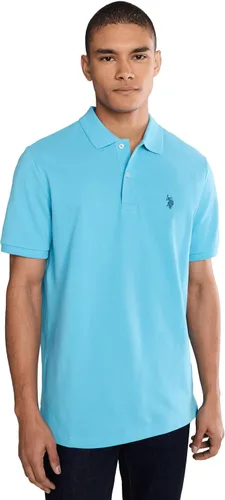 Vista 7 de Polo de piqué de algodón sólido para hombre con pequeño Pony Gris jaspeado