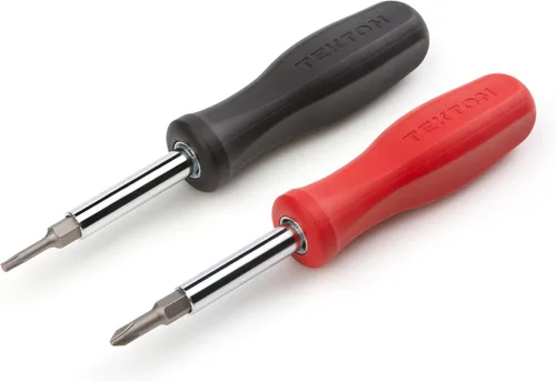 Vista 13 de TEKTON Destornillador multi-punta Phillips/ranurada 6-en-1 (#1 x 3/16 pulgadas, #2 x 1/4 pulgadas, Negro) DMS14001