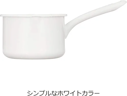 Vista 2 de Nichinichi Tools YN-M12 Noda Horo - Sartén para leche con una sola mano para fuego de gas, fabricada en Japón, color blanco, 4.7 pulgadas (4.7 in)