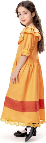 Vista 5 de Wasoie Disfraz de Pepa Isabela para adultos, vestido de cosplay de Isabela Madrigal, Pepa, falda de princesa, traje de Halloween para niñas