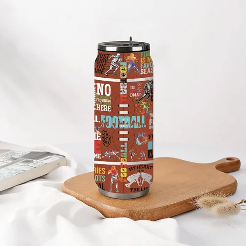 Vista 6 de Taza de viaje de fútbol con tapa, regalos para amantes del fútbol, vaso de acero inoxidable al vacío, taza de café, regalos para mujeres y hombres