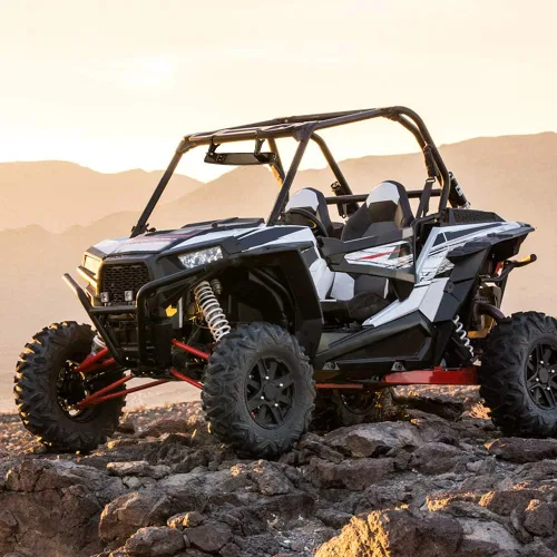 Vista 7 de Amplio retrovisor espejo para carrera con abrazadera de 2" para POLARIS RZR XP 900 Can Am Maverick, 4,4 cm Abrazadera