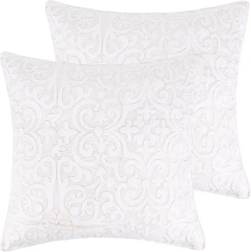 Vista 11 de Levtex Home - Sherbourne Black Stitch - Funda acolchada estándar - Medallón acolchado blanco con puntada negra - Algodón/Poliéster Puntada negra