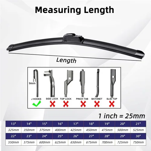 Vista 3 de Car Wiper Compatible with Patrol Y60 1987-1996 Front Wiper Blades Soft Rubber Windscreen Wipers Auto Windshield 18"+18" 450mm + 450mm (Color : 2 PCS)