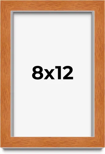 Vista 216 de Marco de 3 x 3 pulgadas de madera maciza de nuez y miel marrón con plexiglás acrílico UV, respaldo de tablero de espuma y accesorios para colgar