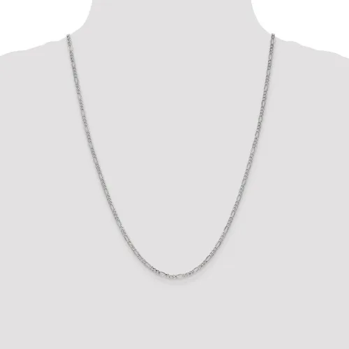 Vista 2 de ICE CARATS 14k White Gold 24 Inch 2.5mm Figaro Chain Necklace Pendant Charm Fine Jewelry For Women Gifts For Her