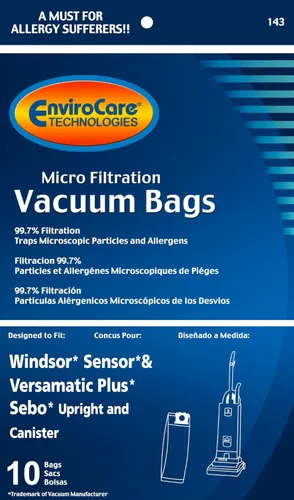 Vista 2 de EnviroCare Bolsas de polvo de repuesto para aspiradora de microfiltración diseñadas para adaptarse al sensor Windsor 5300REP Professional G1, C2