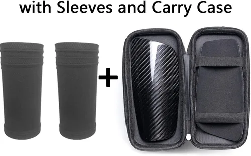 Vista 4 de Espinilleras de fútbol de fibra de carbono, con funda de transporte portátil, súper fuertes, ultraligeras, resistentes a los golpes, permeabilidad