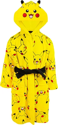 Vista 3 de Pokemon Bata de baño para niños y niñas Pikachu con orejas 3D