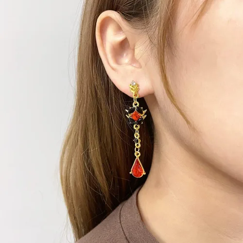 Vista 2 de Genshin Impact Dangle Earrings For Women Girl - Anime Figure Element Eye Of God Anemo Vision Earrings Venti Cosplay Jewelry For Christmas Halloween