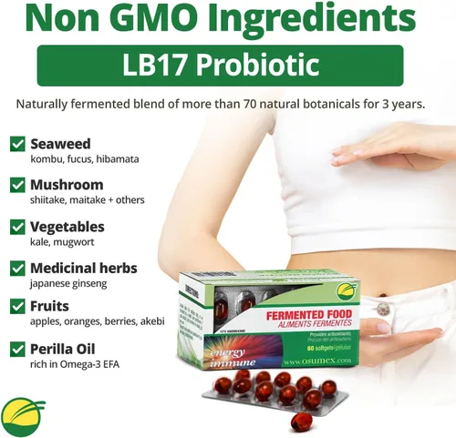 Vista 3 de Probióticos vivos de apoyo intestinal para mujeres y hombres, 60 cápsulas blandas vegetales-LB17 Suplemento probiótico diario para adultos