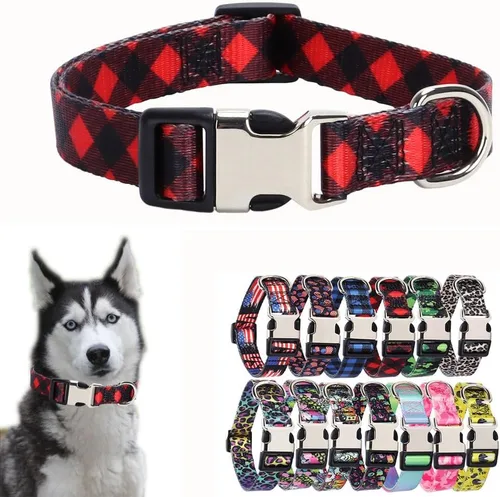 Vista 11 de Collares para perros pequeños, con patrón de impresión 3D, de nailon suave, ajustables, para perros pequeños, medianos, grandes, hembra, niño 1