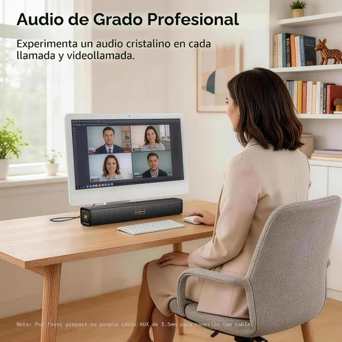 Vista 5 de Monster Altavoces de computadora S220 para PC de escritorio, altavoces de PC de 2.0 canales con diafragma de graves dual, Bluetooth 6.0 y barra
