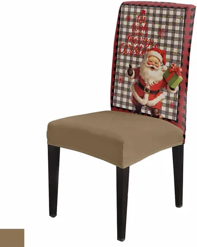 Vista 14 de YOKOU Juego de 4 fundas elásticas para sillas de comedor, diseño de copos de nieve, estrellas, fondo rojo, invierno, fundas protectoras extraíbles