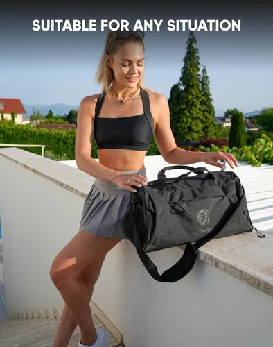Vista 5 de FIGHTR Sports bag & travel Duffel bag for men and women - with shoe compartment & wet compartment - bag for sports, fitness & travel - training bag