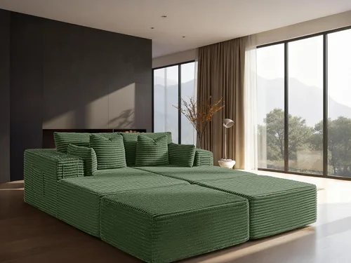 Vista 135 de Sofá modular de gran tamaño de 108 pulgadas, cómodo sofá deshuesado en forma de U para sala de estar, asientos extra profundos, sin montaje, sofá